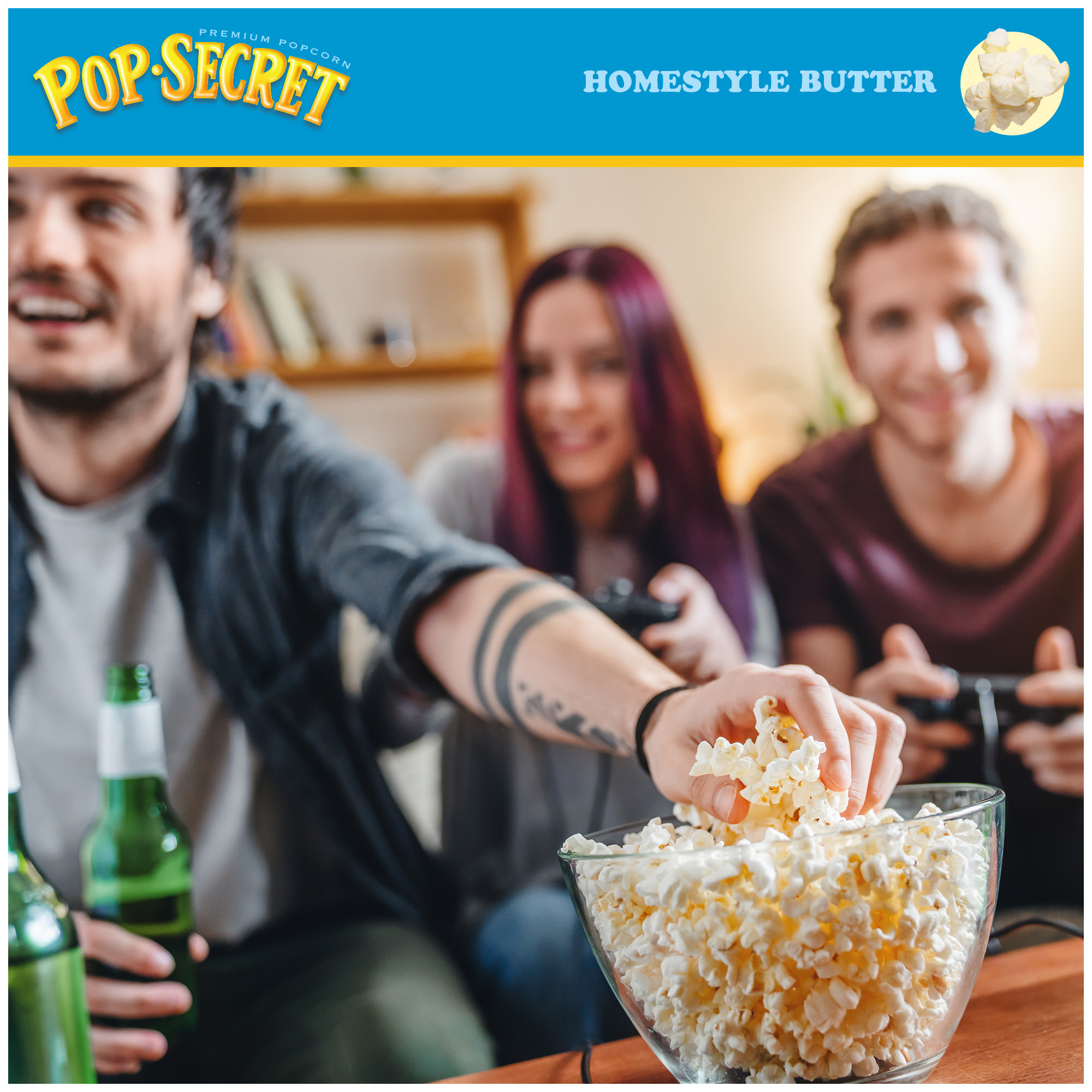 Pop Secret Microwave Popcorn, Homestyle Butter Flavor, 3 oz Sharing Bags, 18 Ct thumbnail 4