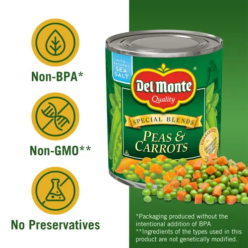 Del Monte Peas & Carrots, Canned Vegetables, 8.5 oz Can thumbnail 2