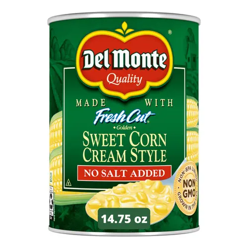 (12 pack) Del Monte No Salt Added Golden Sweet Corn Cream Style, 14.75 oz Can, Canned Vegetables thumbnail 2