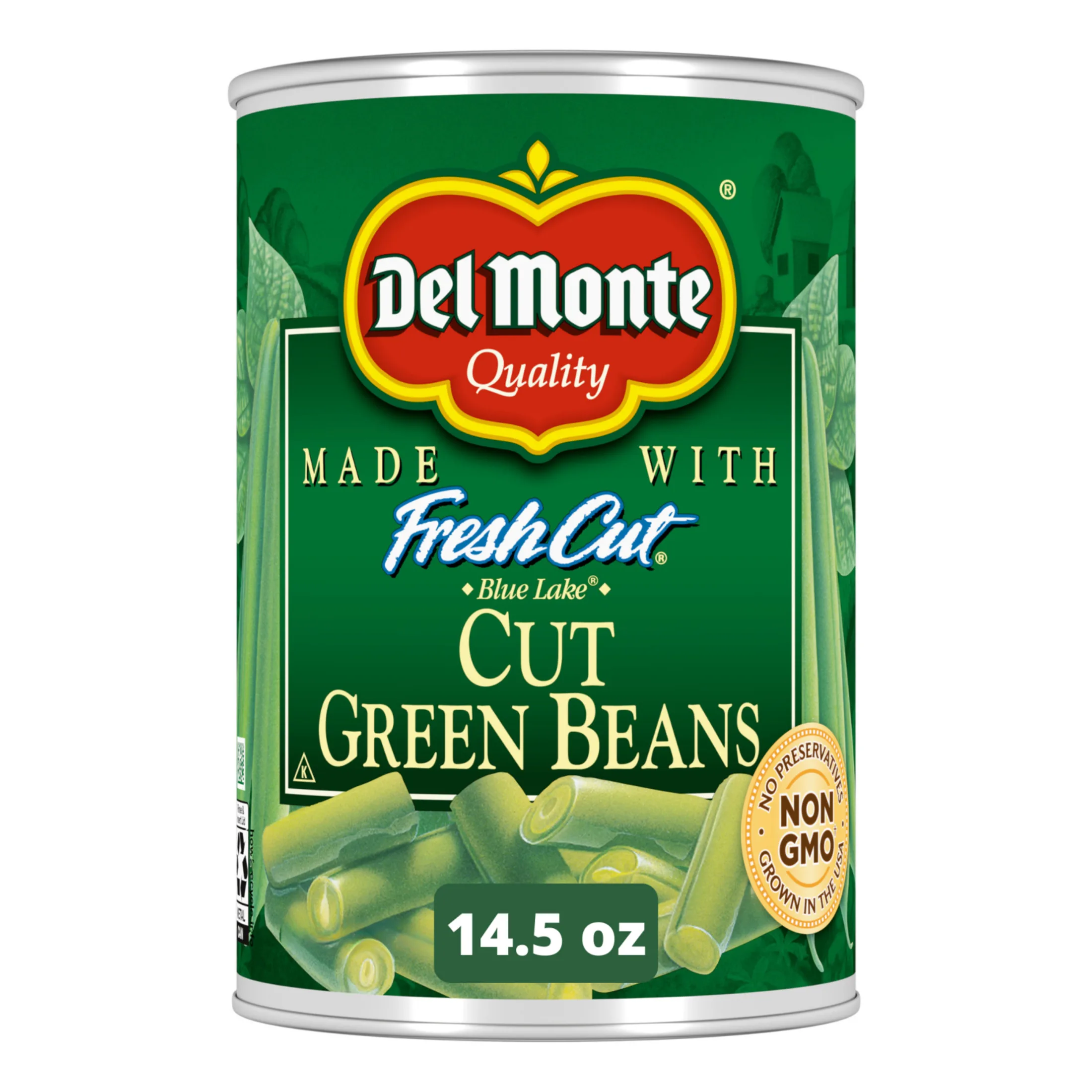Del Monte Cut Green Beans, Canned Vegetables, 14.5 oz Can