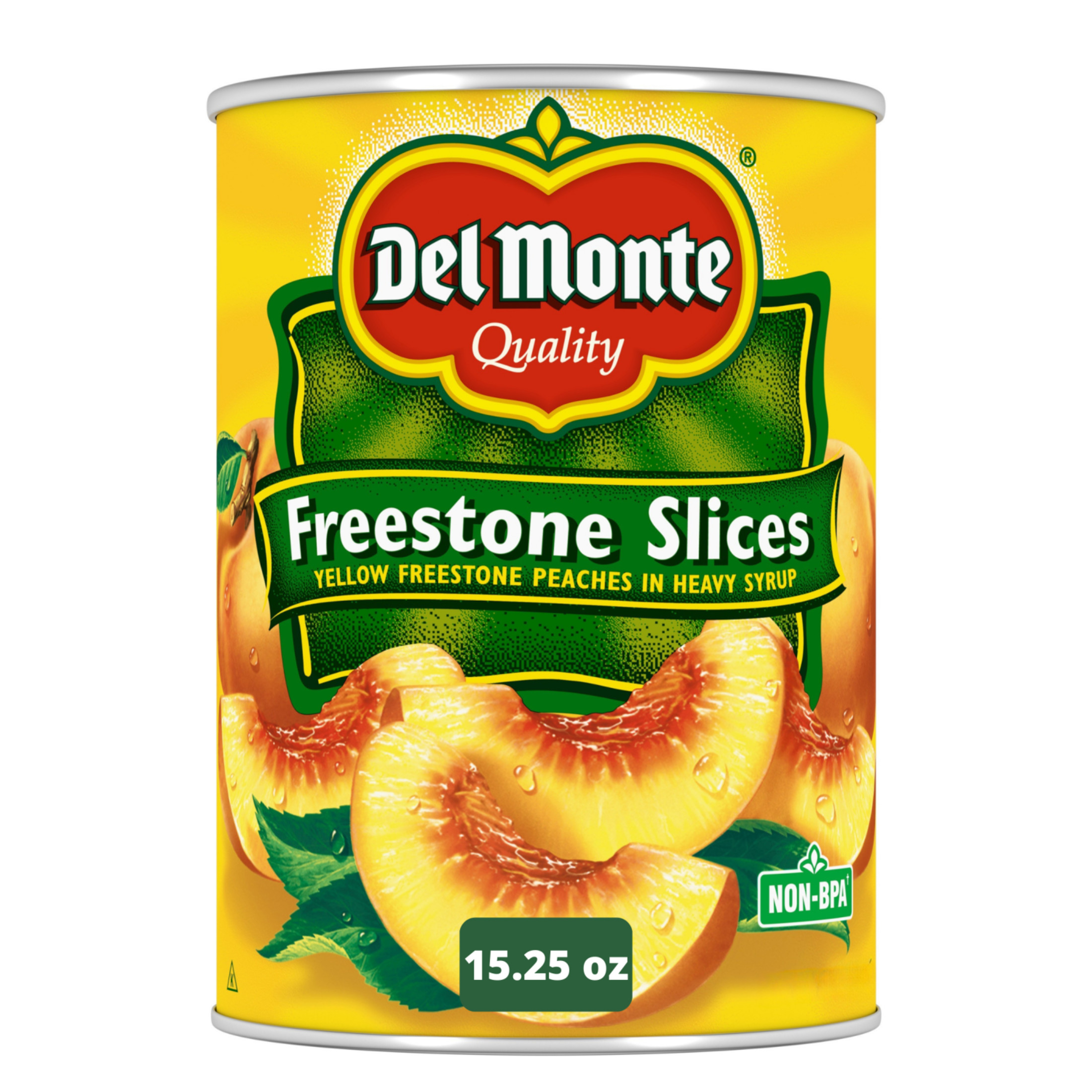 Del Monte Yellow Freestone Sliced Peaches, Canned Fruit, 15.25 oz Can