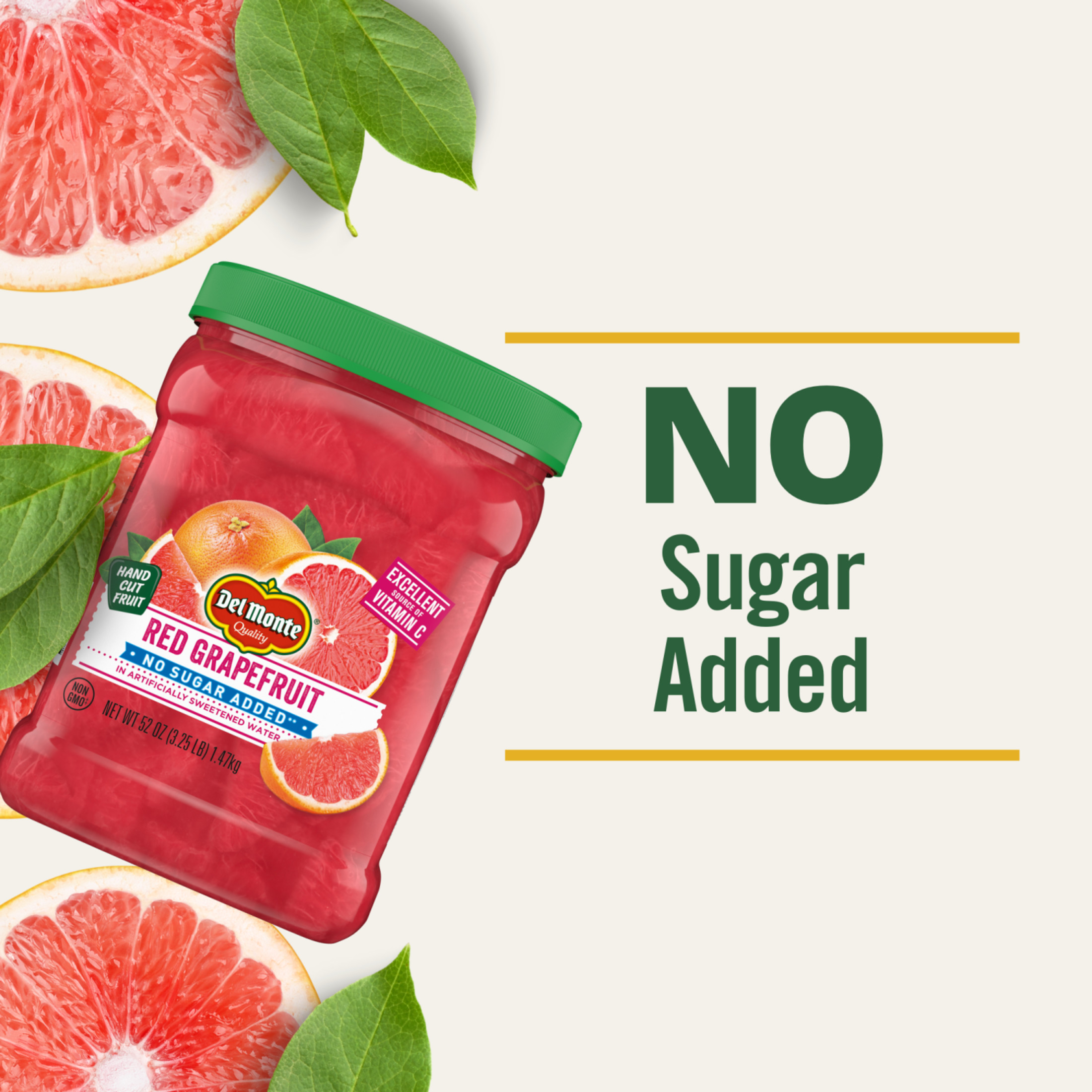 Del Monte No Sugar Added Red Grapefruit, 52 oz Jar thumbnail 3