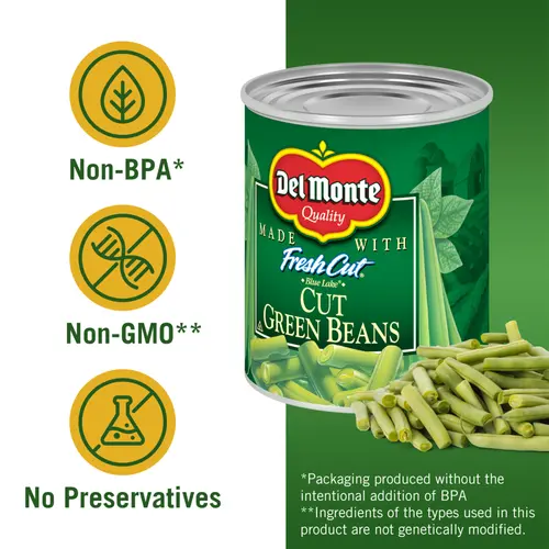 Del Monte Fresh Cut Green Beans, Canned Vegetables, 14.5 oz Can (Pack of 4) thumbnail 2