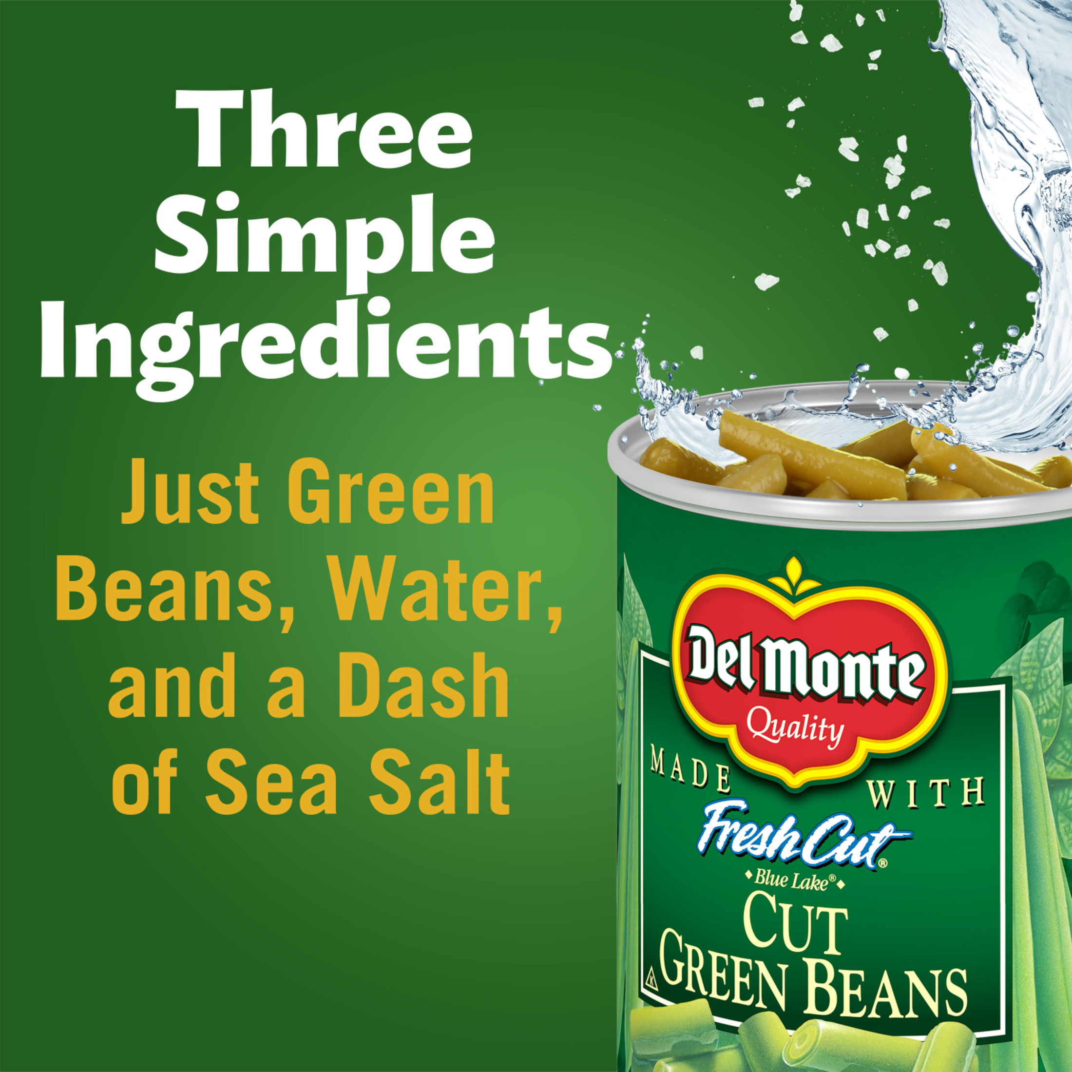 Del Monte Fresh Cut Green Beans, Canned Vegetables, 14.5 oz Can (Pack of 4) thumbnail 3