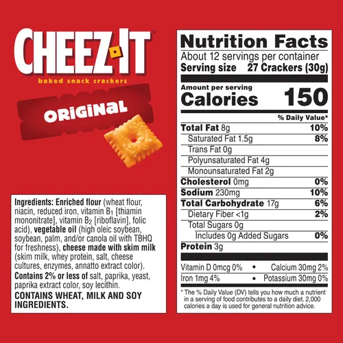 Cheez-It Original Cheese Crackers, Baked Snack Crackers, 12.4 oz thumbnail 4