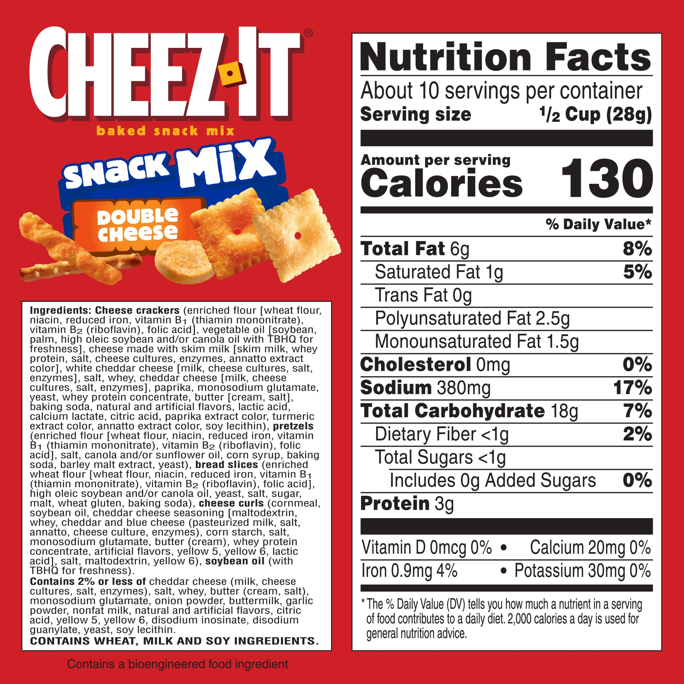 Cheez-It Double Cheese Snack Mix, Lunch Snacks, 9.75 oz thumbnail 4