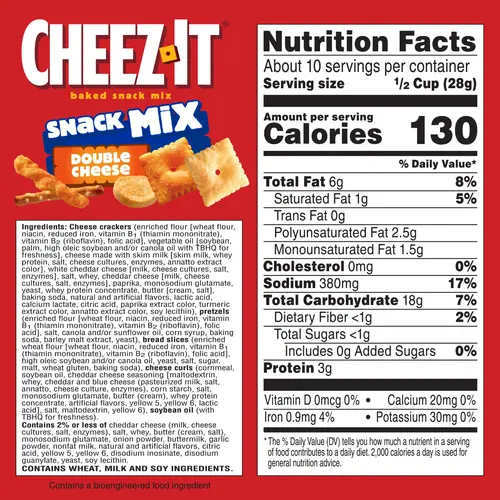 Cheez-It Double Cheese Snack Mix, Lunch Snacks, 9.75 oz thumbnail 4