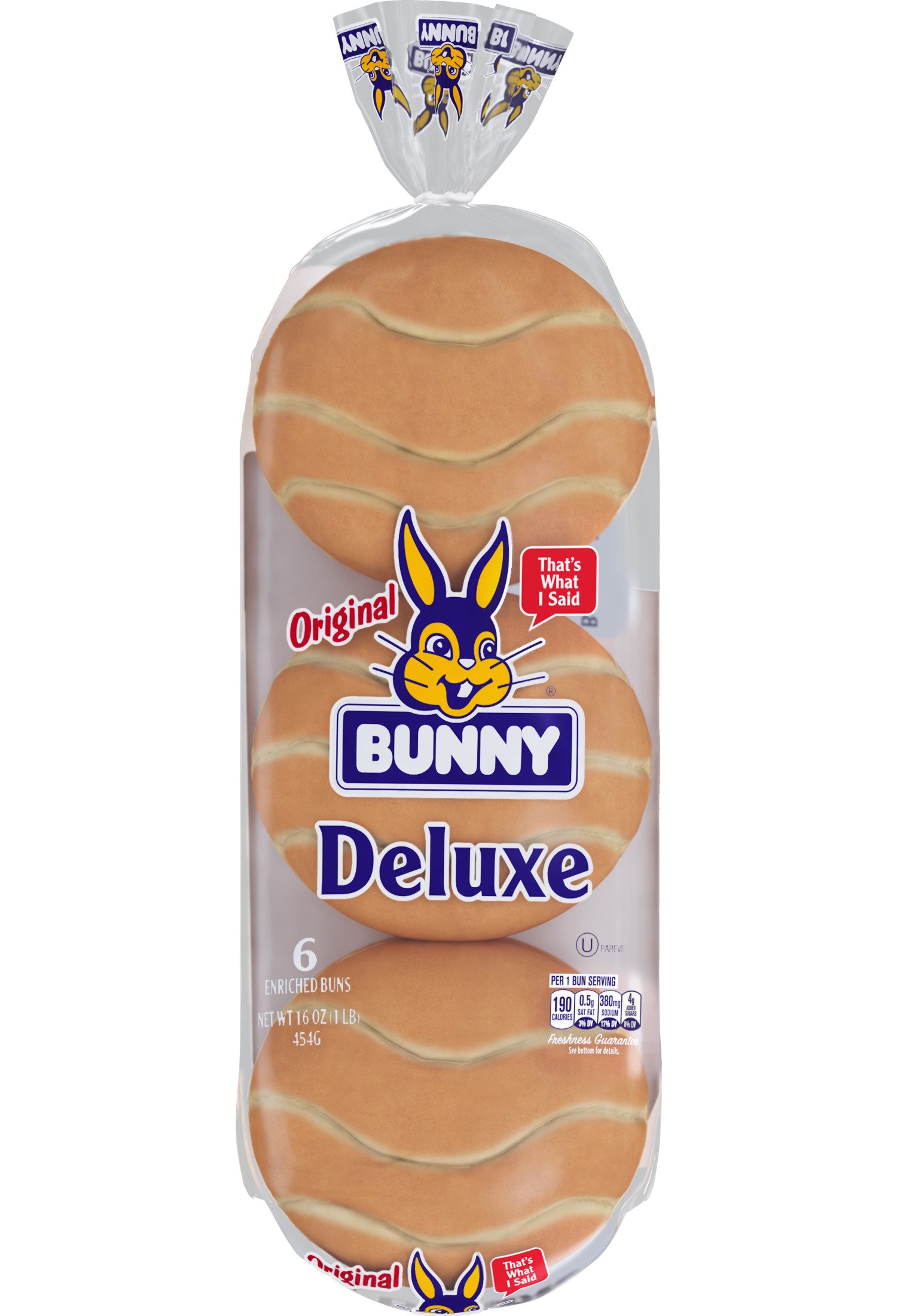 Bunny White Deluxe Buns, 16 oz, 6 Count