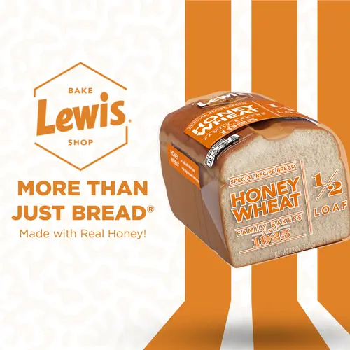 Lewis Bake Shop Honey Wheat Half Loaf Bread, 1/2 Loaf, 12 oz thumbnail 3