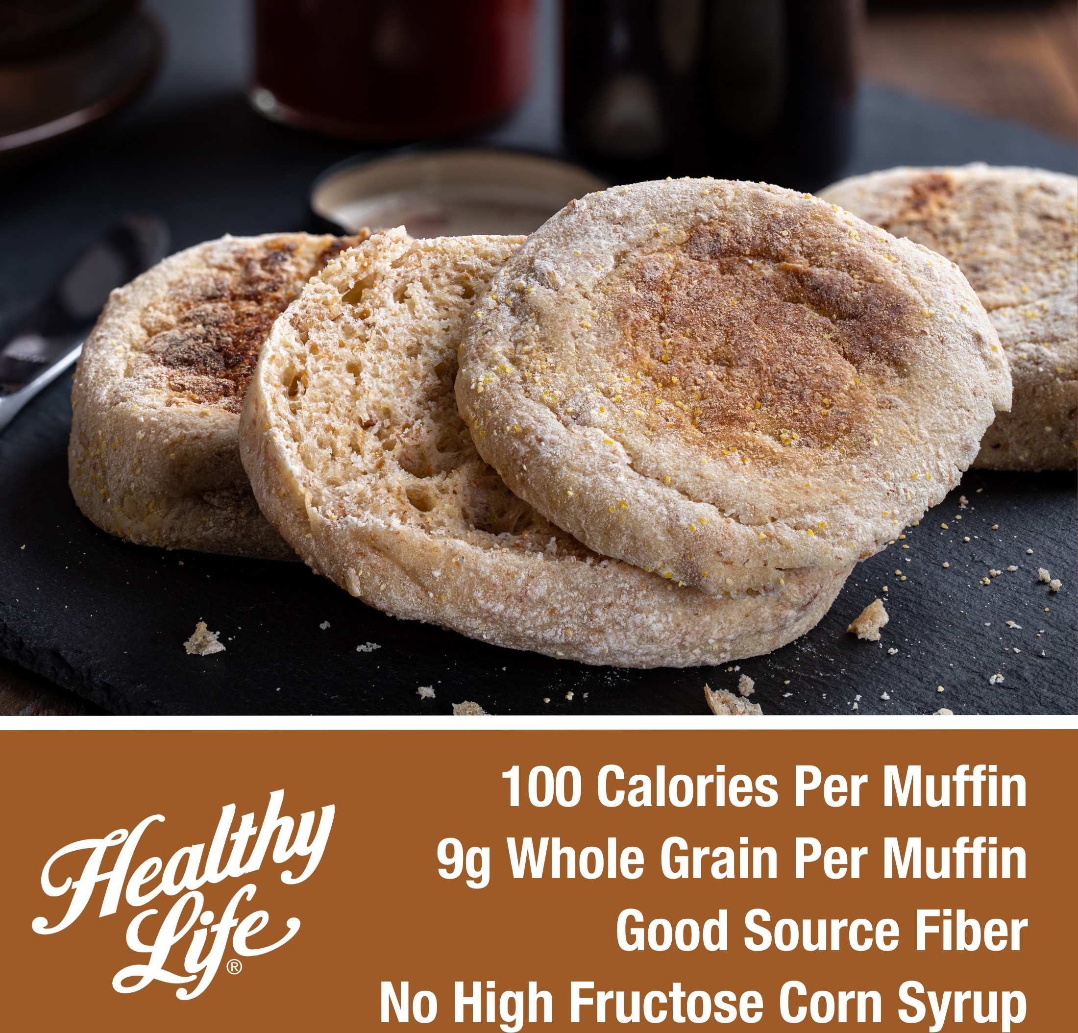 Lewis Bake Shop Healthy Life Multi-Grain English Muffins, 8 oz, 4 Count thumbnail 4