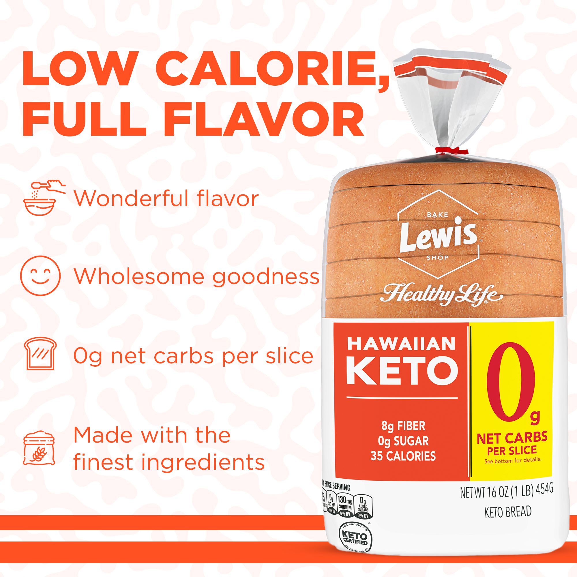 Lewis Bake Shop Healthy Life Hawaiian Keto Bread, 16 oz thumbnail 3