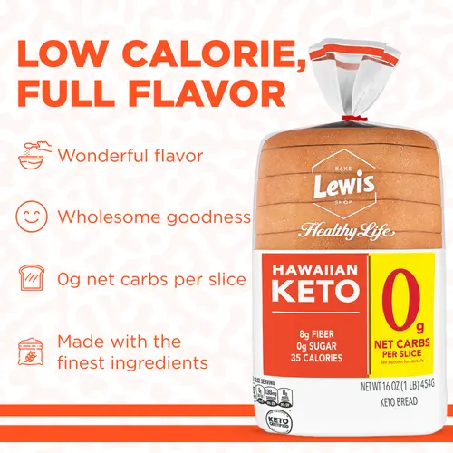 Lewis Bake Shop Healthy Life Hawaiian Keto Bread, 16 oz thumbnail 3