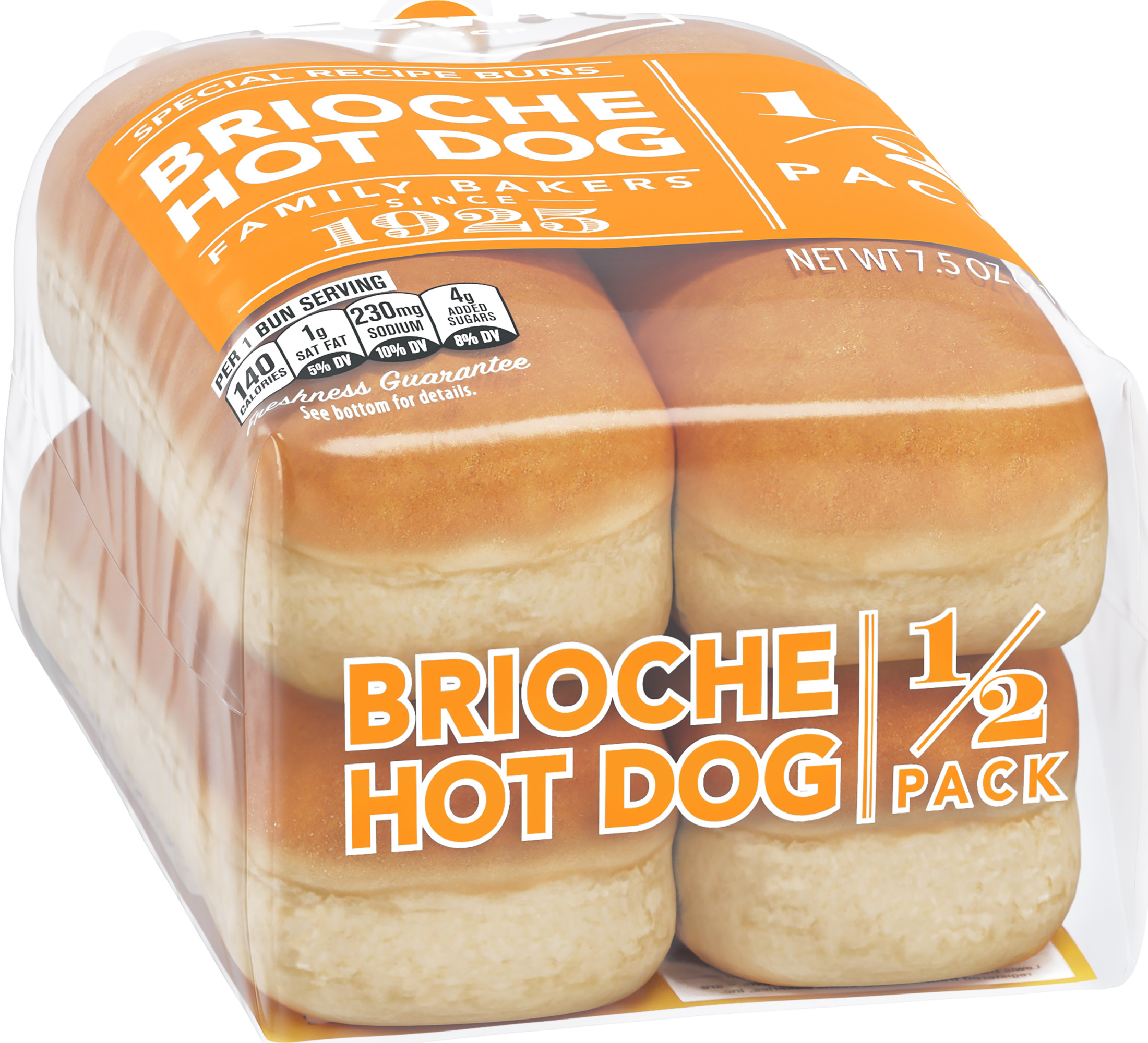 Lewis Bake Shop Brioche Half Pack Hot Dog Buns, 7.5 oz, 4 Count thumbnail 3