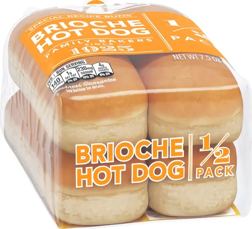 Lewis Bake Shop Brioche Half Pack Hot Dog Buns, 7.5 oz, 4 Count thumbnail 3