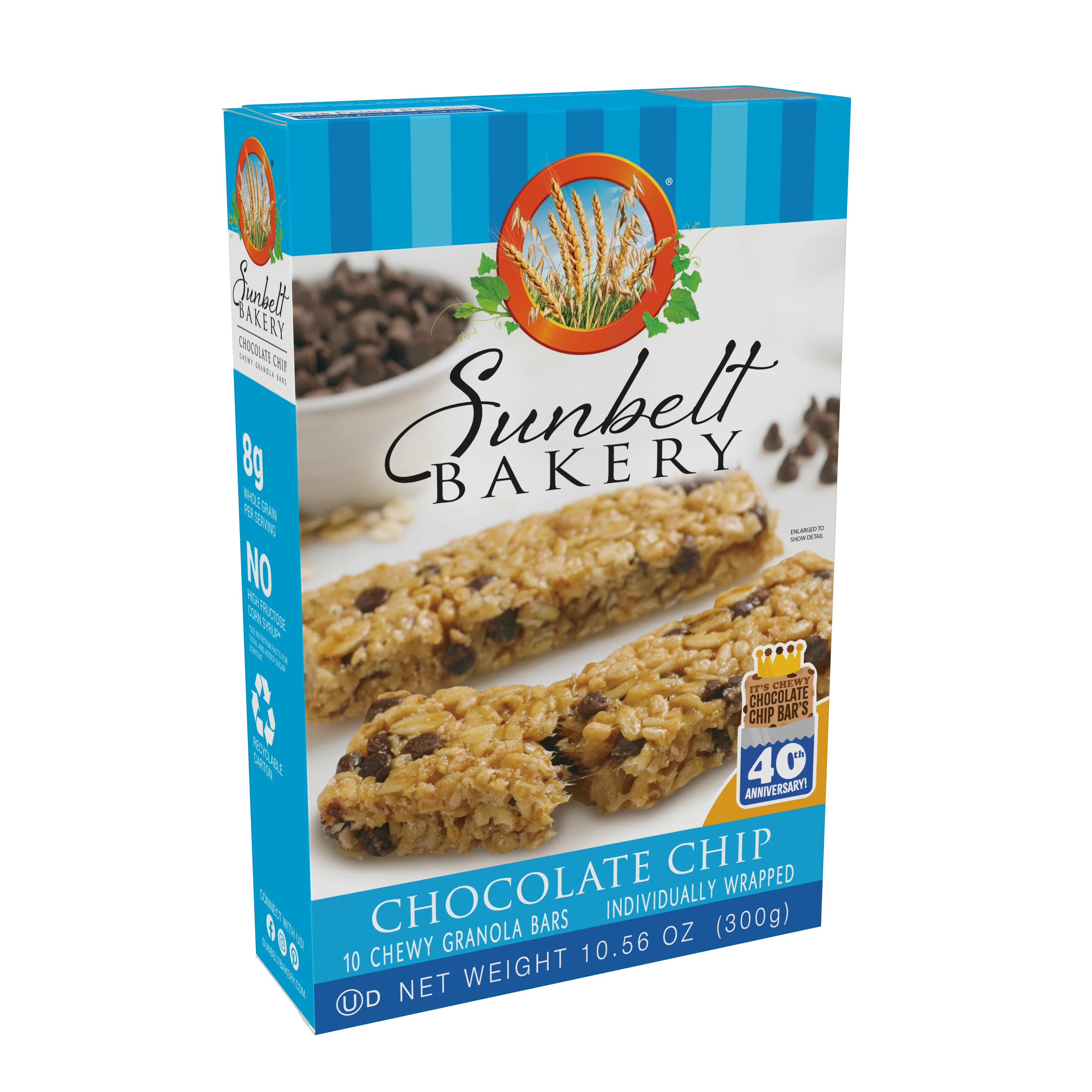 Sunbelt Bakery Family Pack Chocolate Chip Chewy Granola Bars, 10 Count