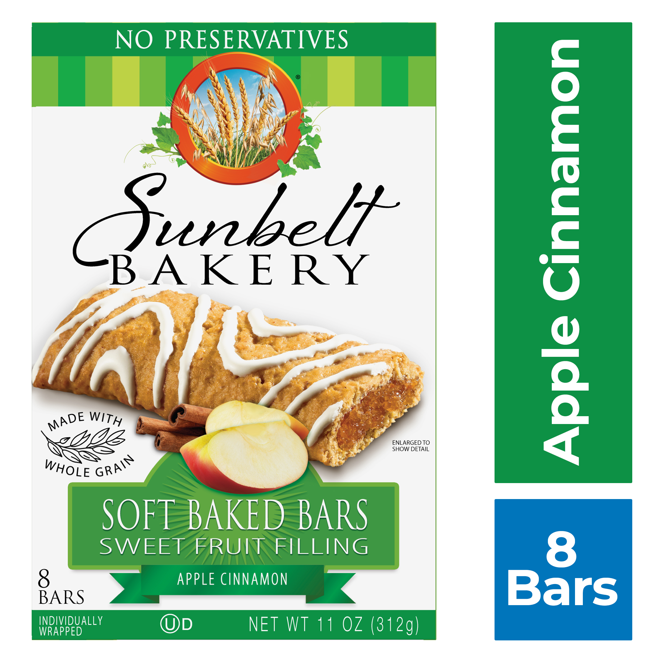 Sunbelt Bakery Soft Baked Bars Apple Cinnamon, 8 Count