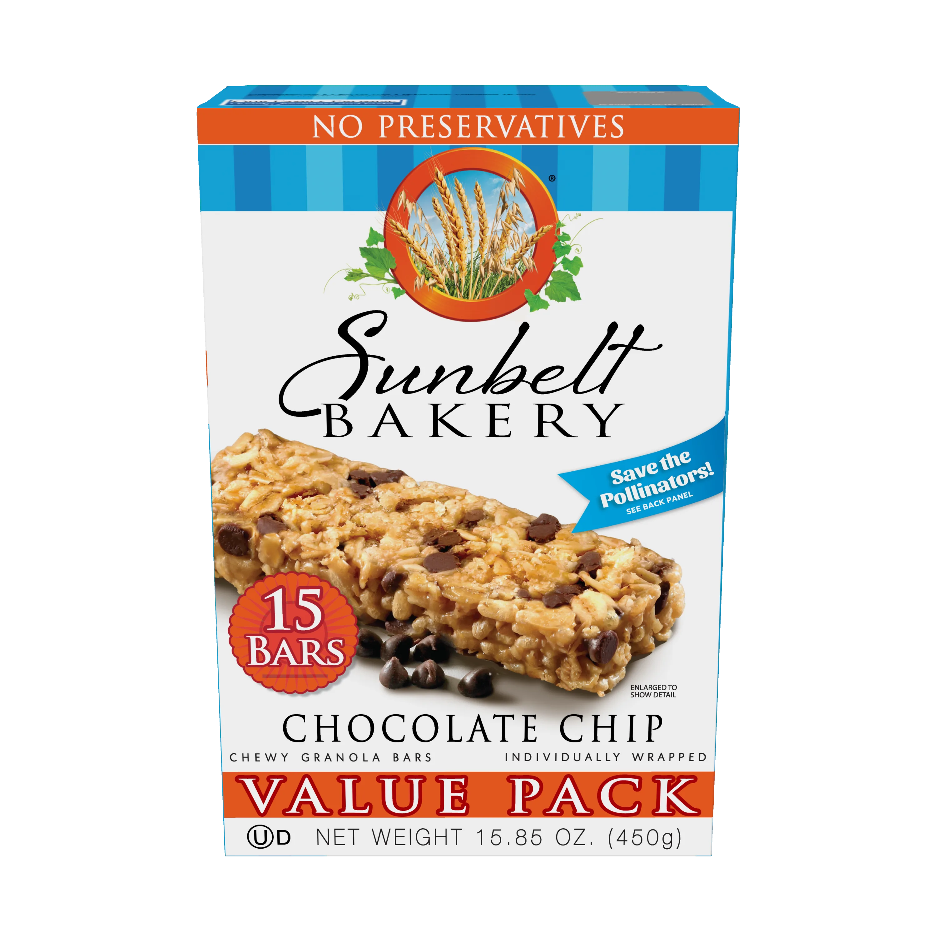 Sunbelt Bakery Chewy Granola Bars, Chocolate Chip, 15 Ct