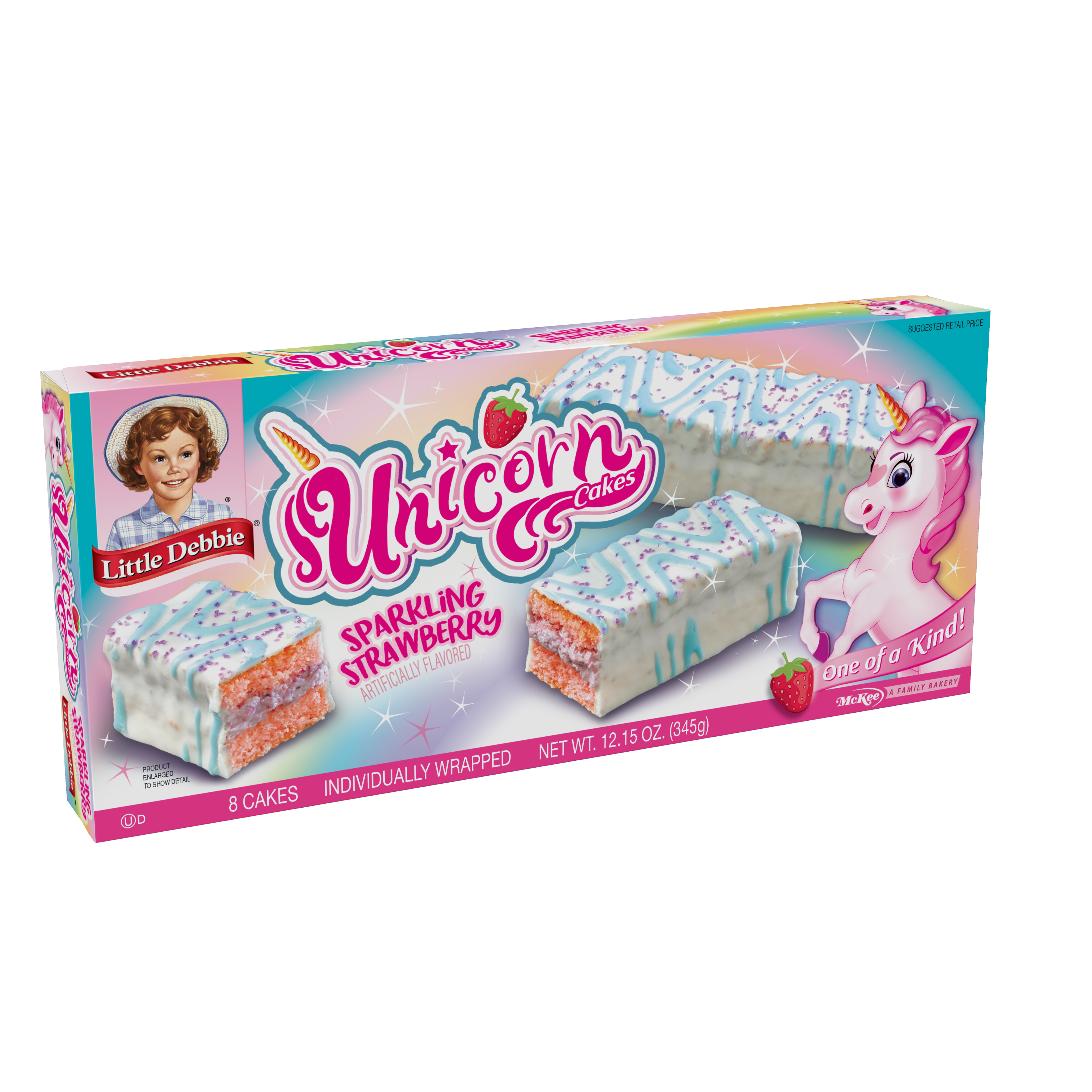 Little Debbie Strawberry Unicorn Cakes, 8 Count, 12.15 oz