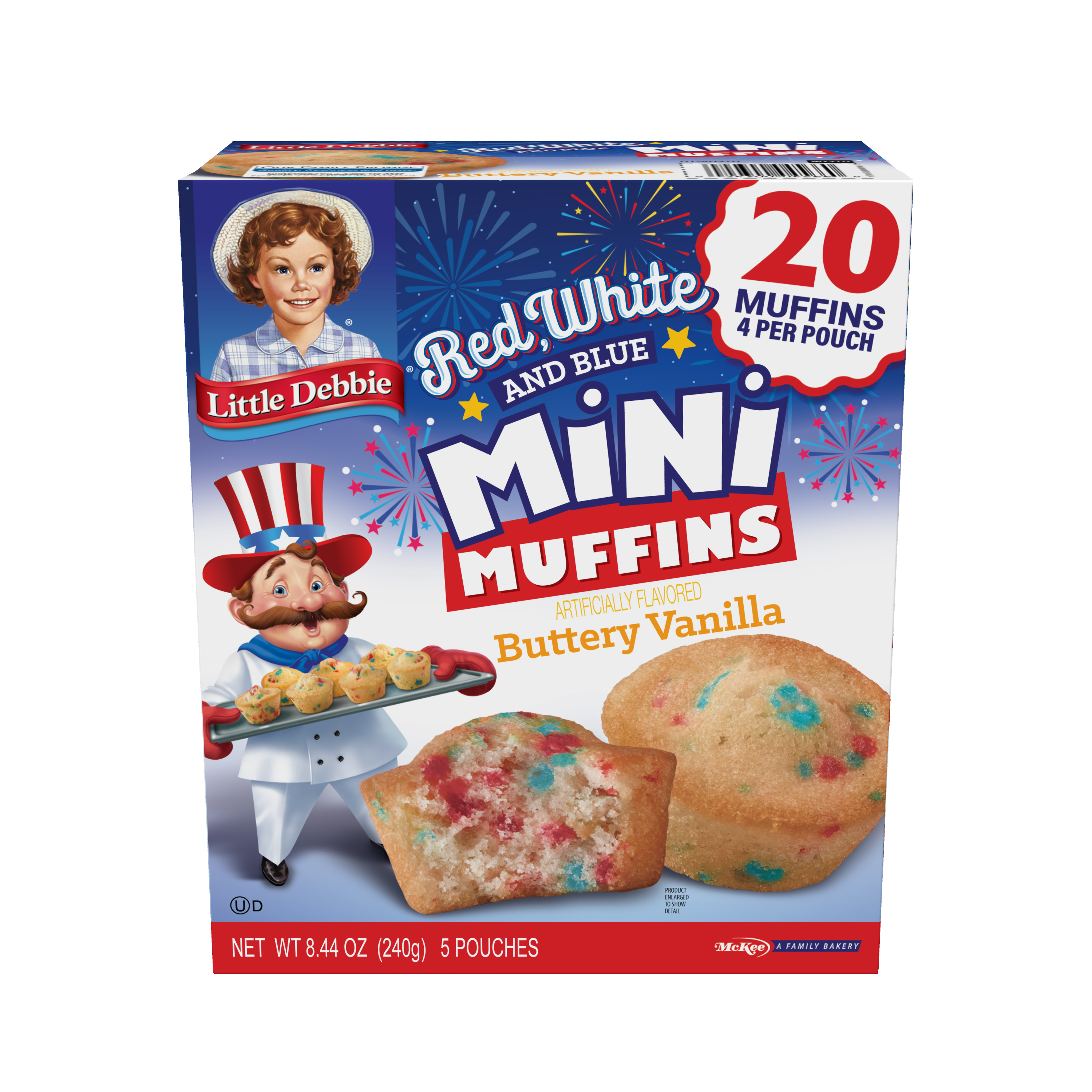Little Debbie Red, White, and Blue Buttery Vanilla Mini Muffins thumbnail 2