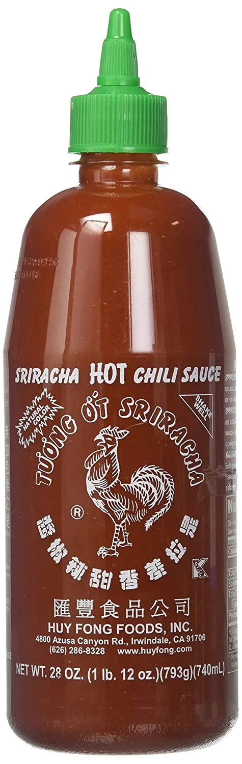 Huy Fong Foods, Sriracha Hot Chili Sauce Bottle, Large 28oz (793g)