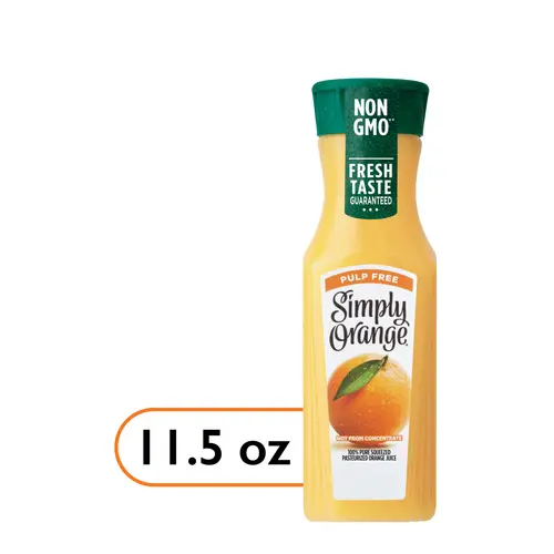 Simply Non GMO Vitamin C No Pulp Orange Juice, 11.5 fl oz Bottle