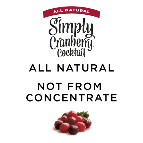 Simply Non GMO All Natural Cranberry Cocktail Fruit Juice, 52 fl oz Bottle thumbnail 2