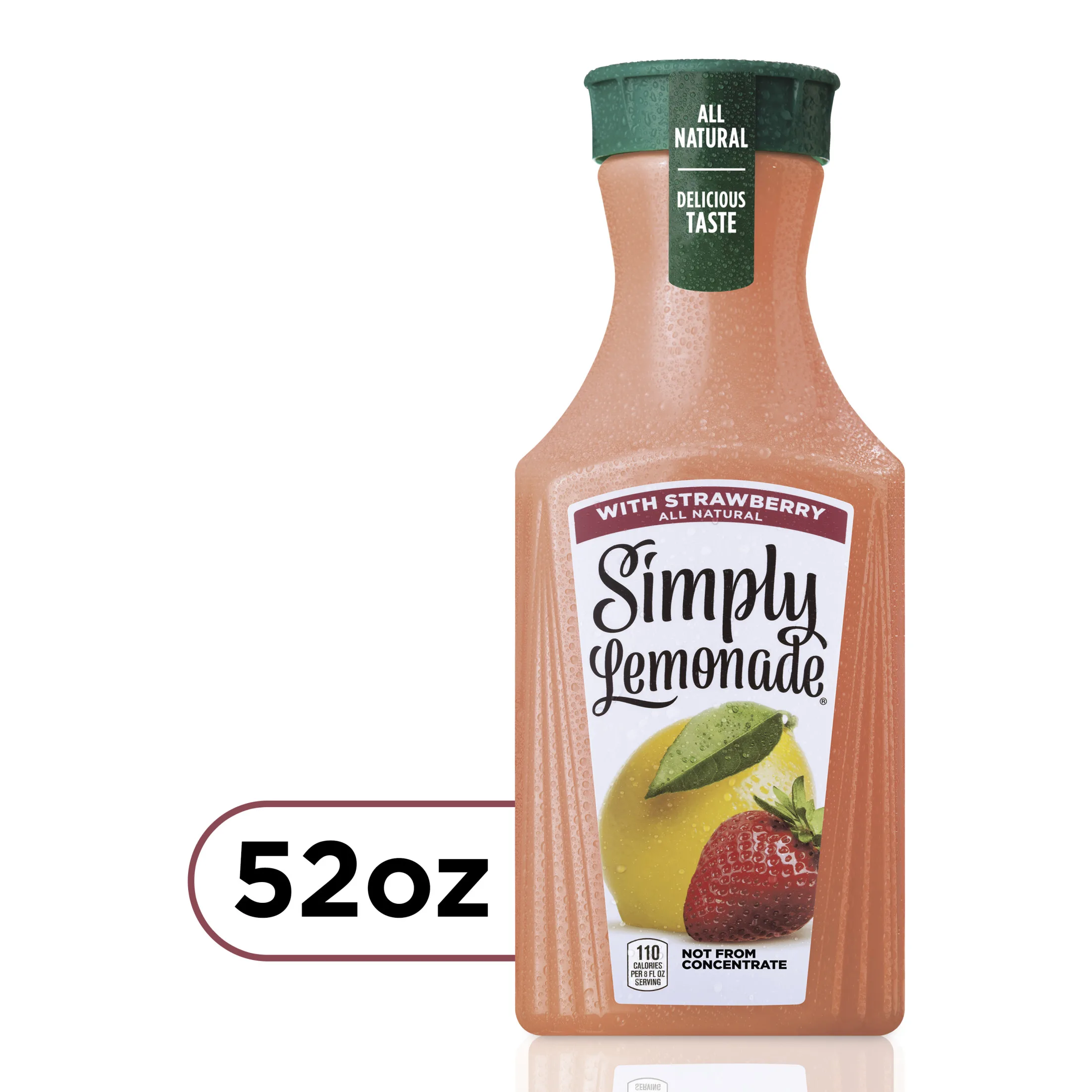 Simply Non GMO All Natural Strawberry Lemonade Juice, 52 fl oz Bottle