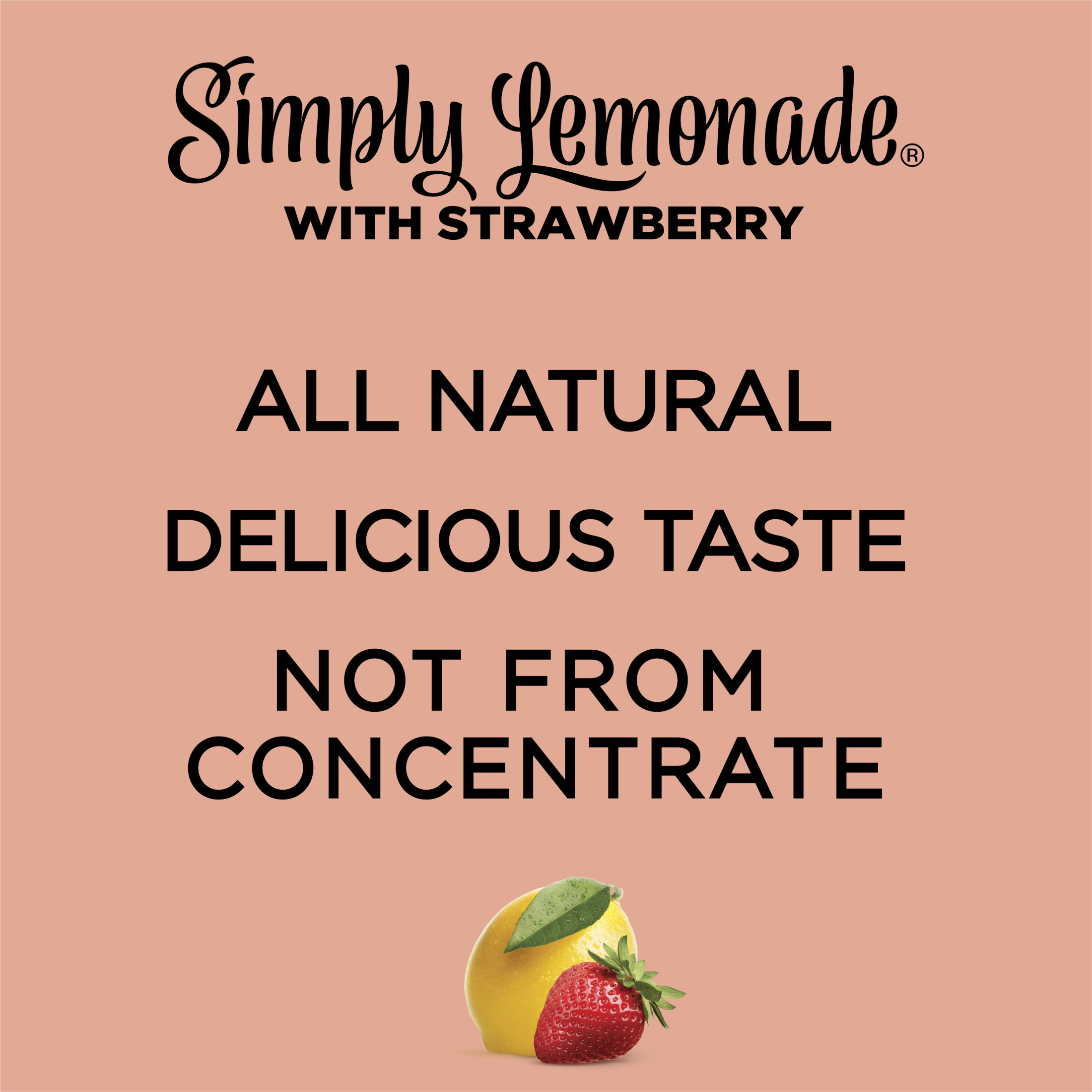 Simply Non GMO All Natural Strawberry Lemonade Juice, 52 fl oz Bottle thumbnail 2