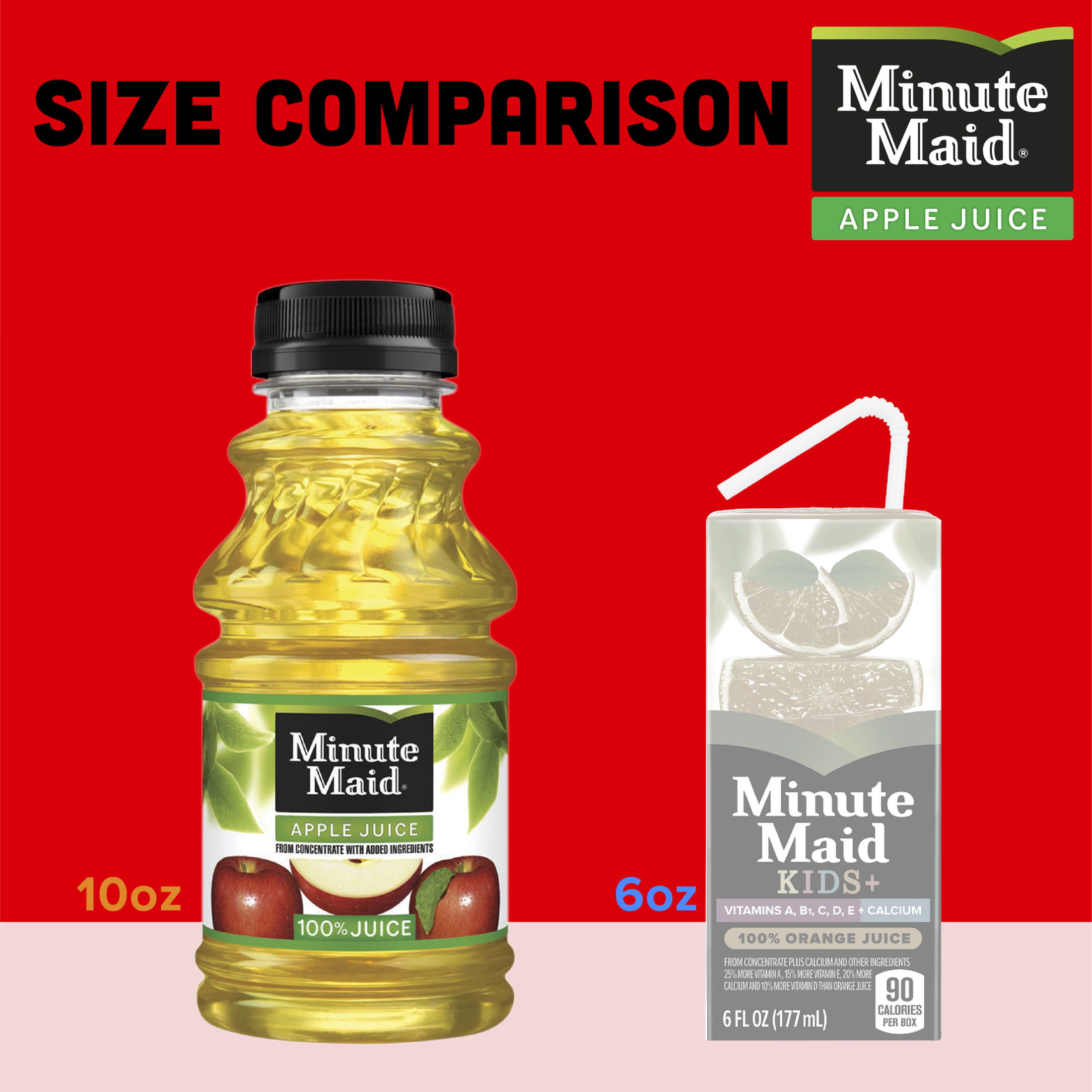 Minute Maid 100% Apple Fruit Juice Drink, 10 fl oz, 6 Bottles thumbnail 4