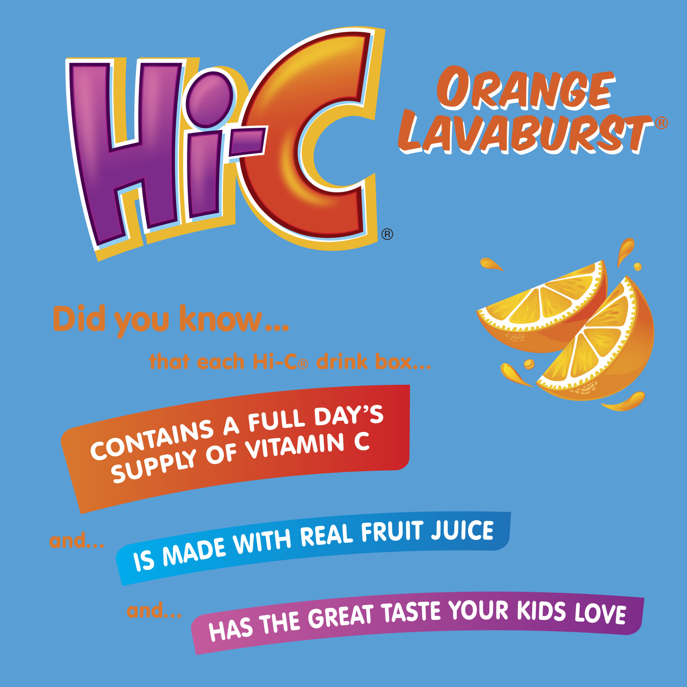 Hi-C Orange Lavaburst Fruit Juice, 6 fl oz, 8 Juice Boxes thumbnail 2