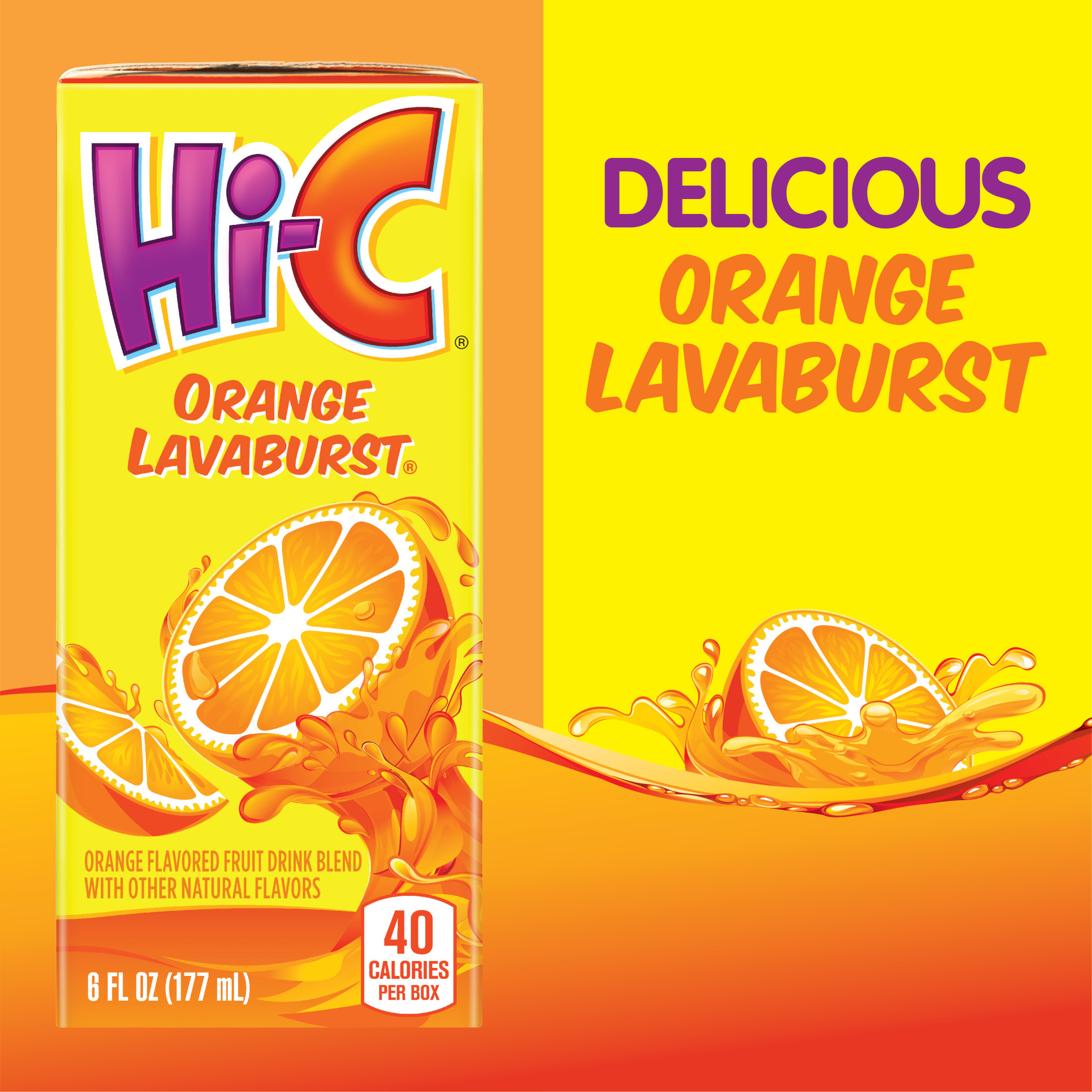 Hi-C Orange Lavaburst Fruit Juice, 6 fl oz, 8 Juice Boxes thumbnail 3