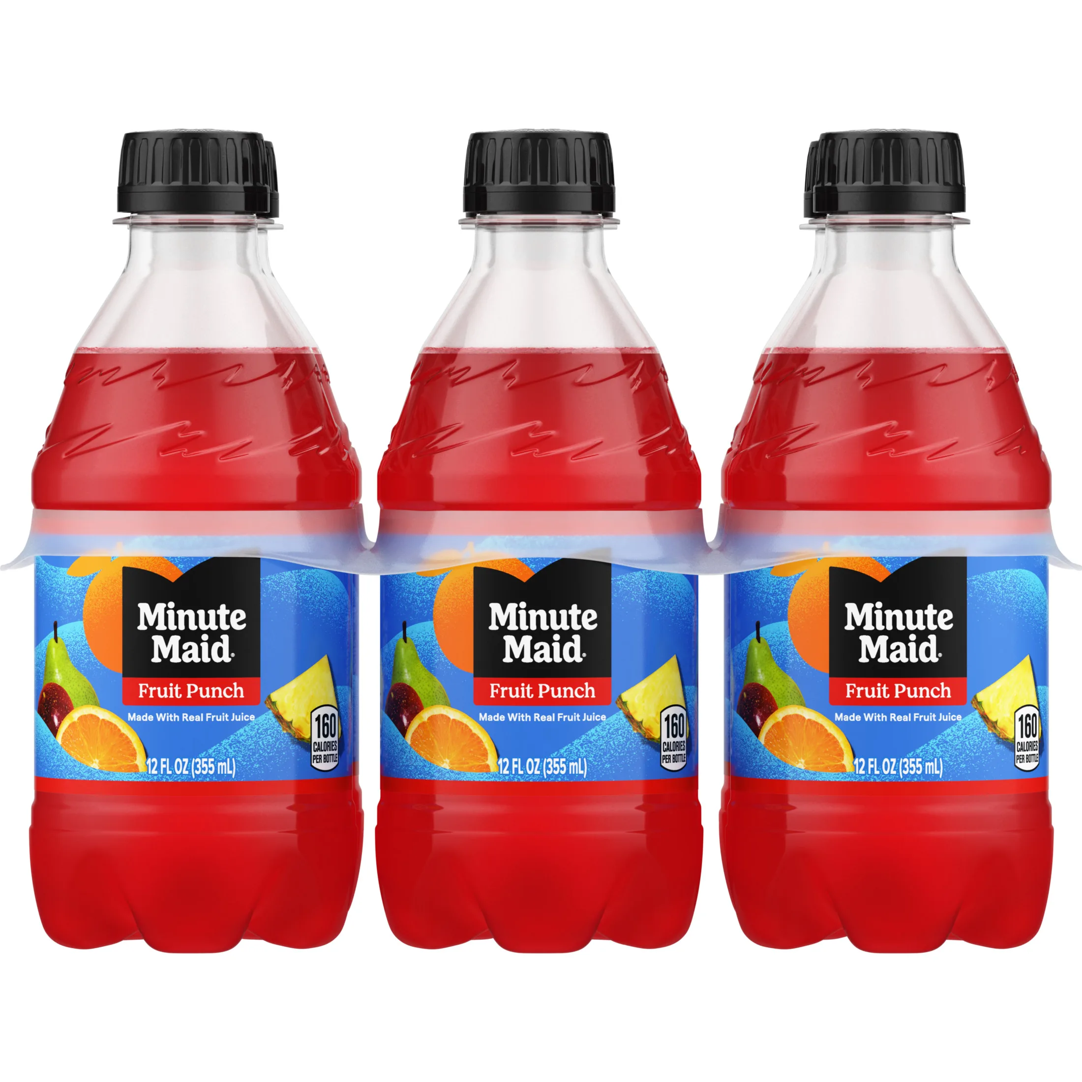 Minute Maid Fruit Punch Juice Drink Bottles, 12 fl oz, 6 Pack