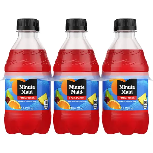 Minute Maid Fruit Punch Juice Drink Bottles, 12 fl oz, 6 Pack
