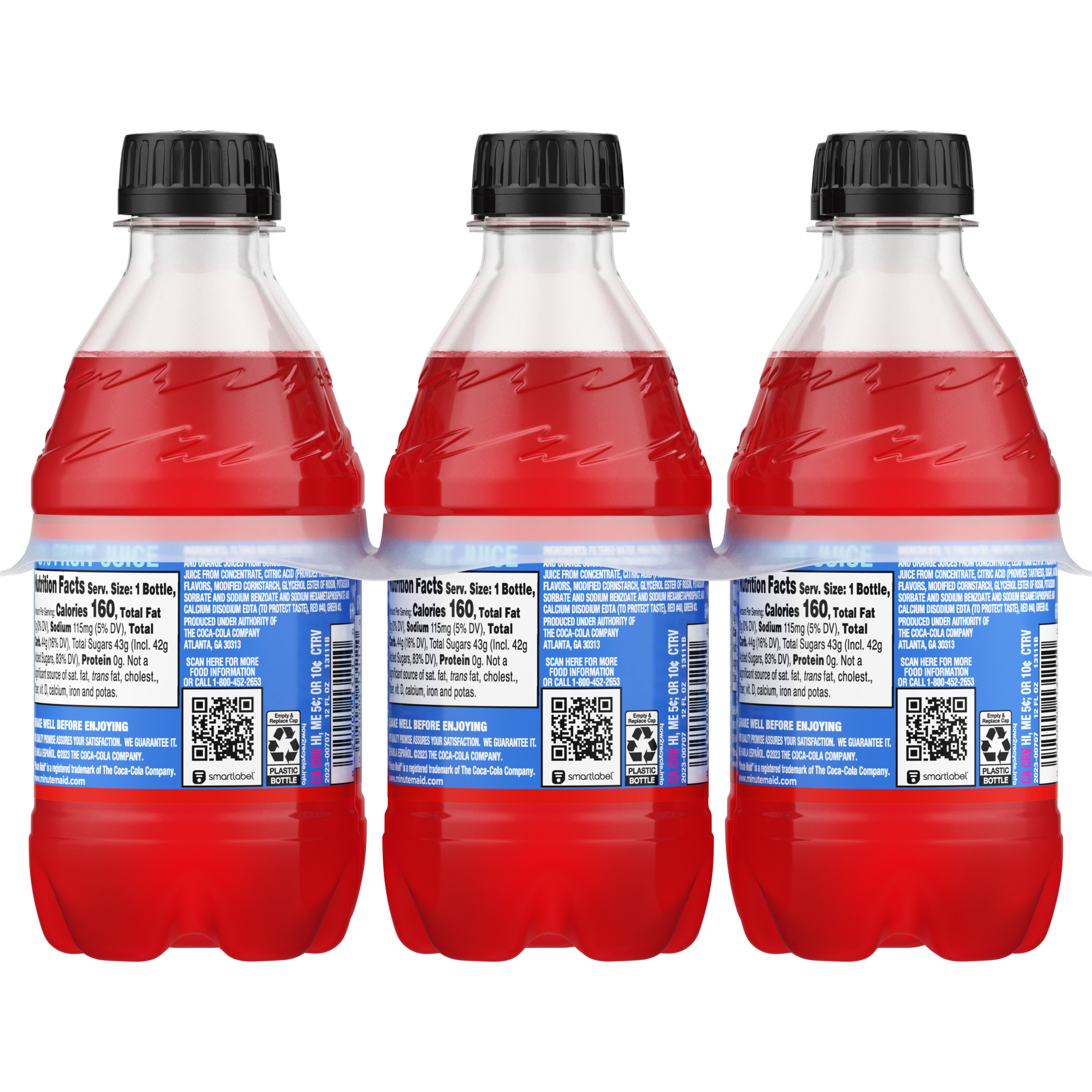 Minute Maid Fruit Punch Juice Drink Bottles, 12 fl oz, 6 Pack thumbnail 2