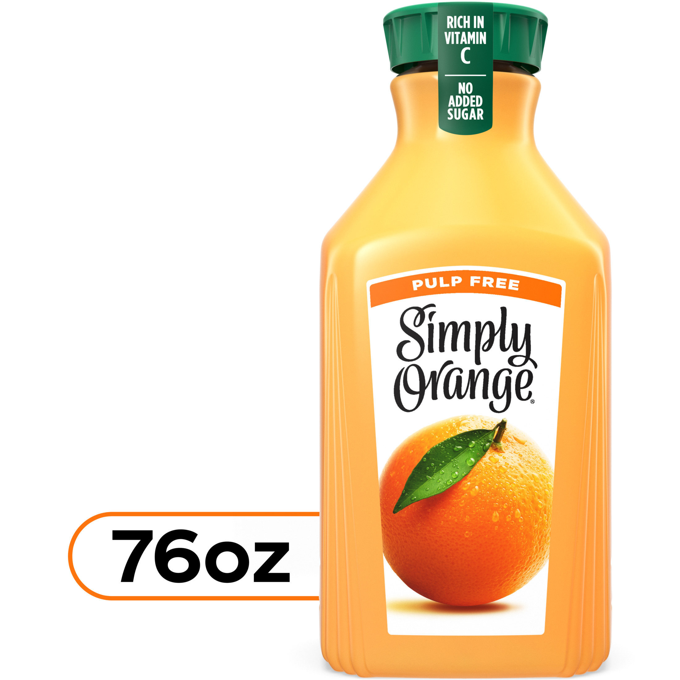Simply Orange Pulp Free Orange Juice, 76 fl oz