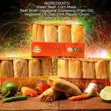 Chaparros Tamales, Shredded Beef Red Chili, Frozen, 8 pack, 40 oz Box, Tamales ,Gluten Free, All Natural thumbnail 4