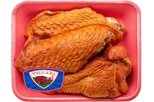 Villari Brothers Hickory Smoked Cut Turkey Wings, Gluten Free, 1.75lb -2.5lb Tray Pack