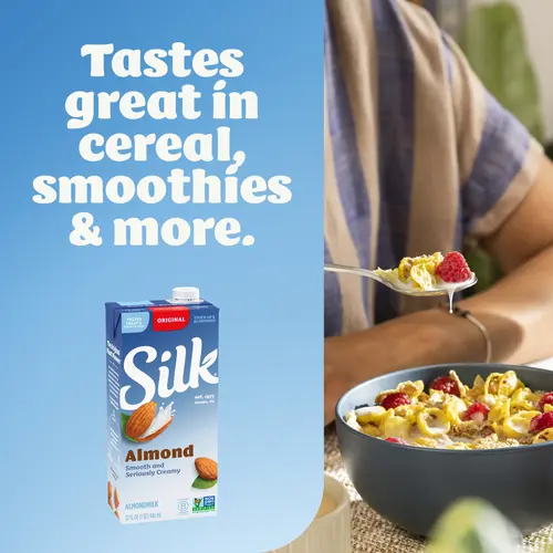 Silk Shelf Stable, Dairy Free, Lactose Free, Gluten Free, Original Almond Milk, 32 fl oz Quart, 6 Count thumbnail 3