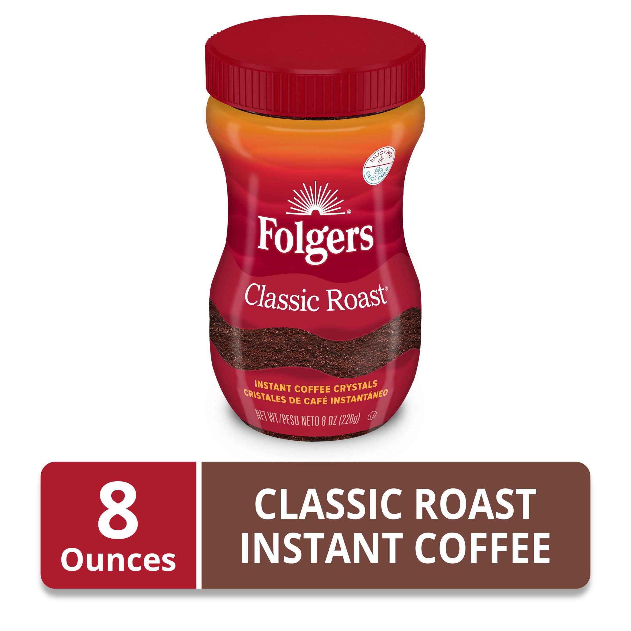 Folgers Classic Roast Instant Coffee, 8 oz Jar thumbnail 2