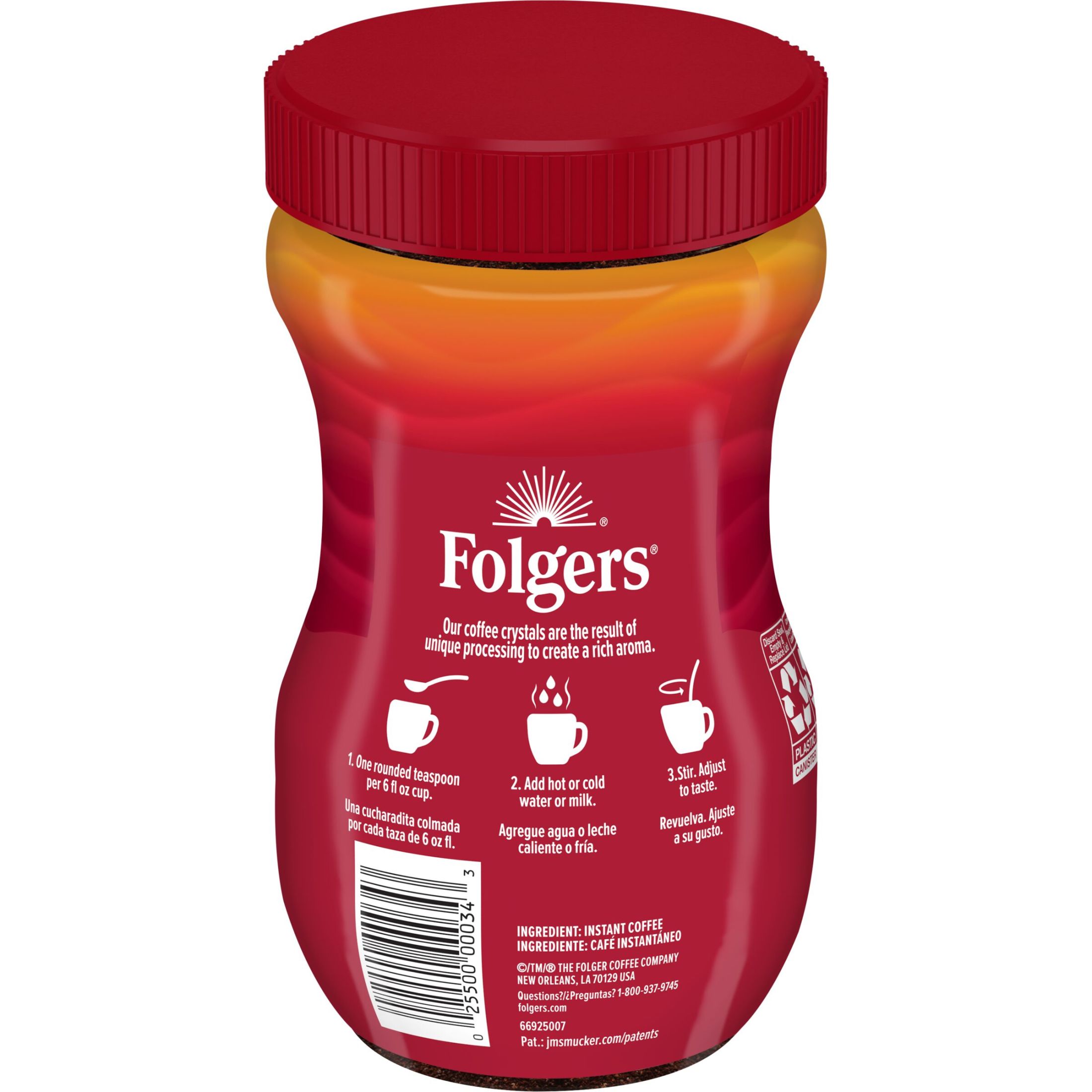Folgers Classic Roast Instant Coffee, 8 oz Jar thumbnail 4