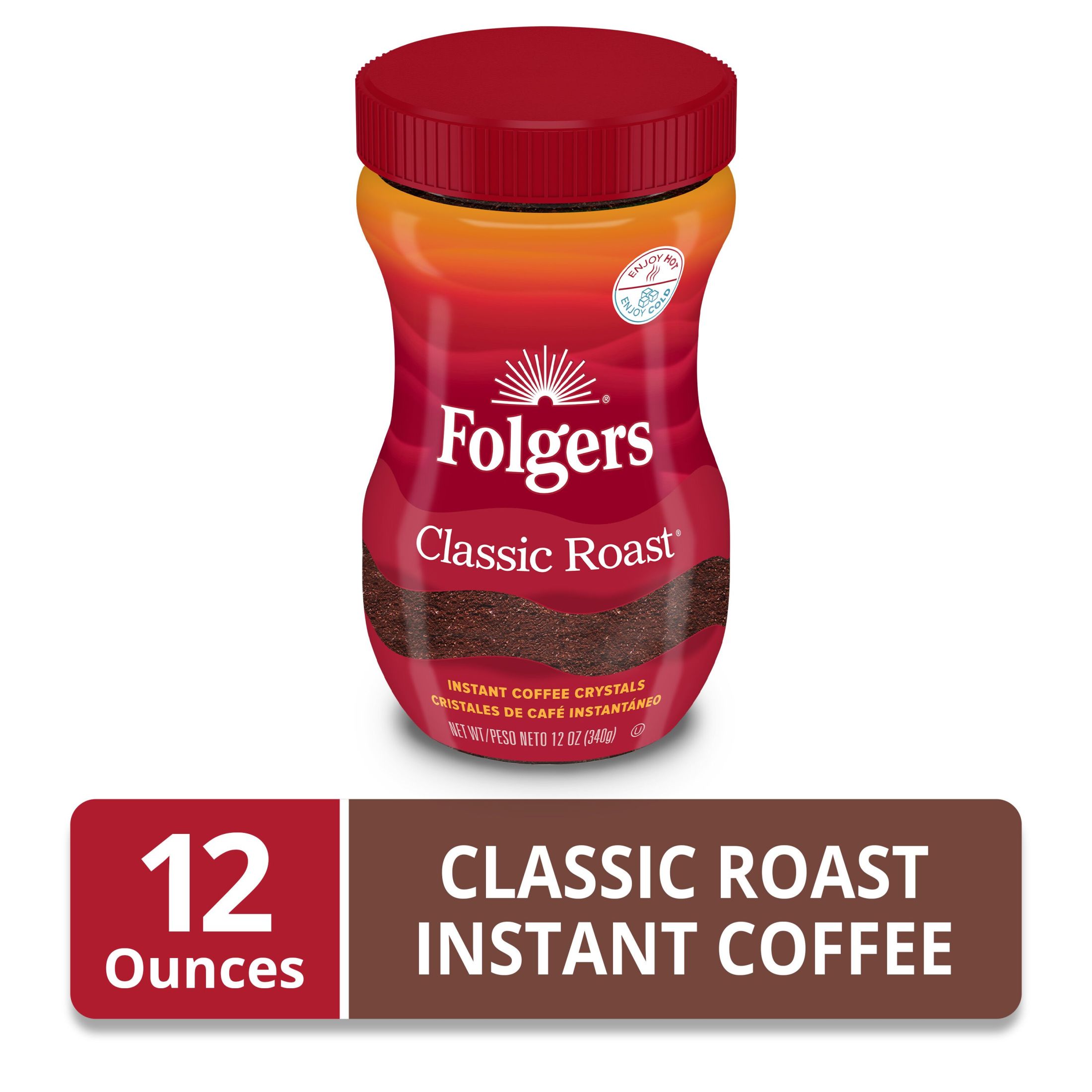 Folgers Classic Roast Instant Coffee, 12 oz Jar thumbnail 2