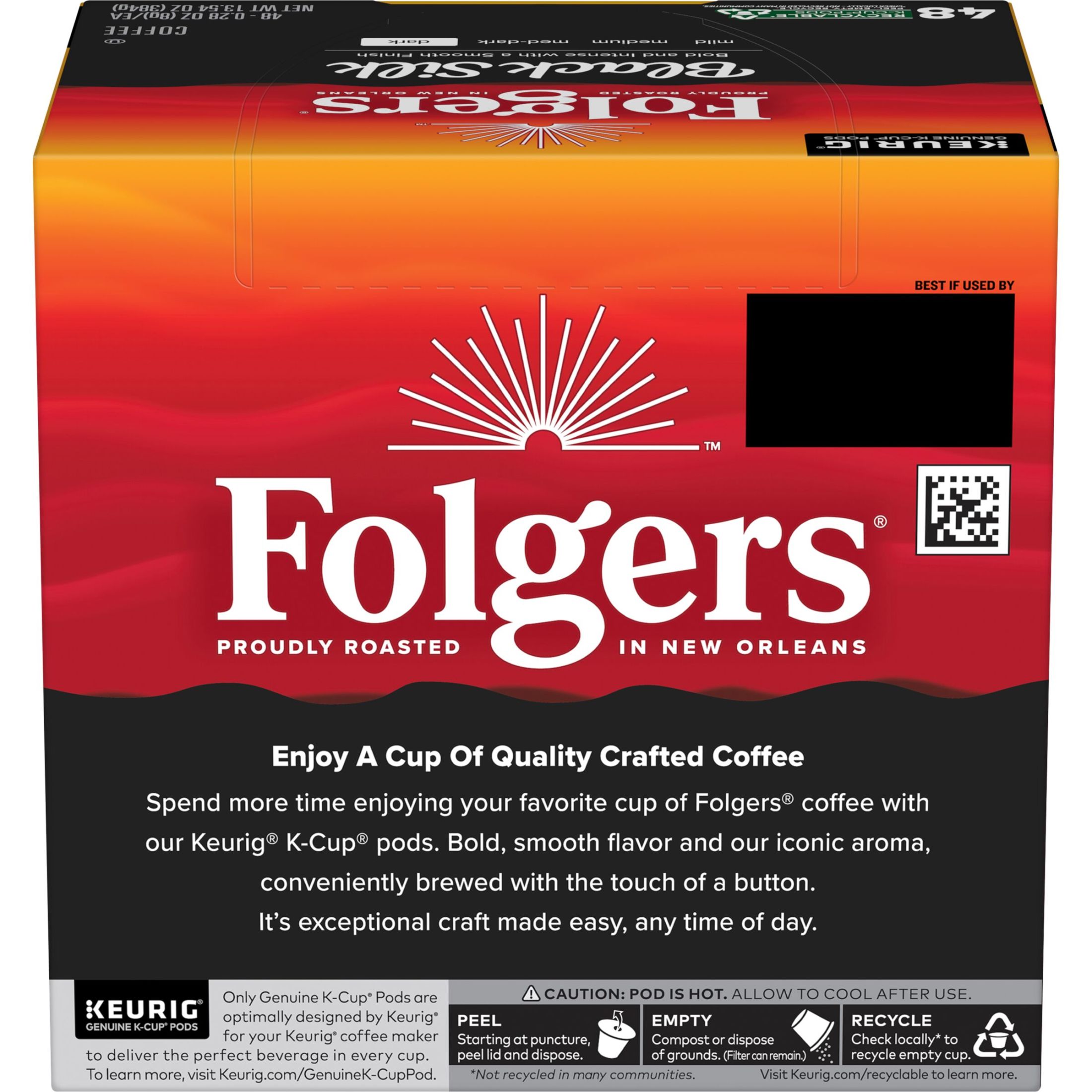 Folgers Black Silk, Dark Roast Coffee, Keurig K Cup Pods, 48 Count Box thumbnail 4