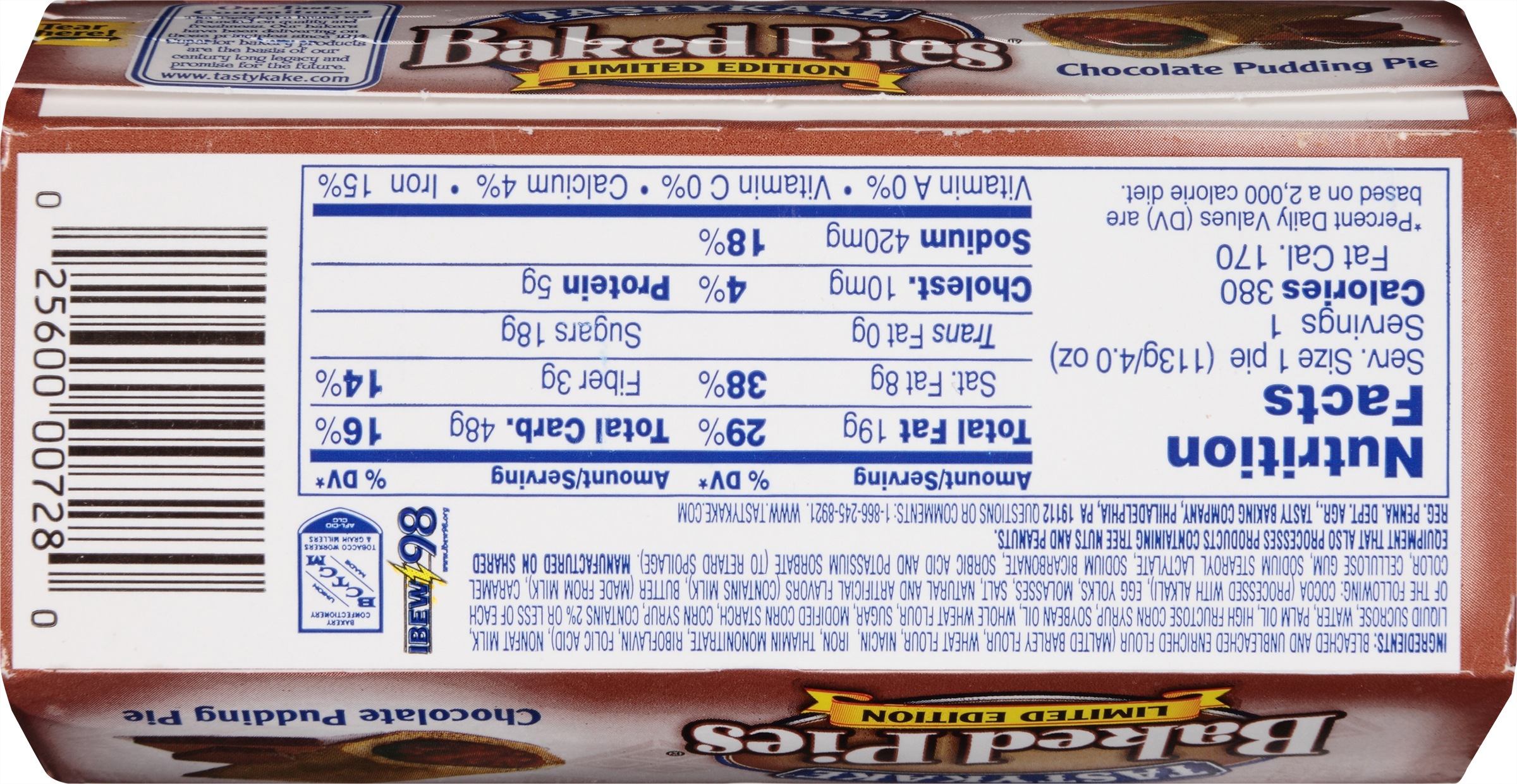 TastykakeÂ® Chocolate Pudding Pie 4 oz. Box thumbnail 3