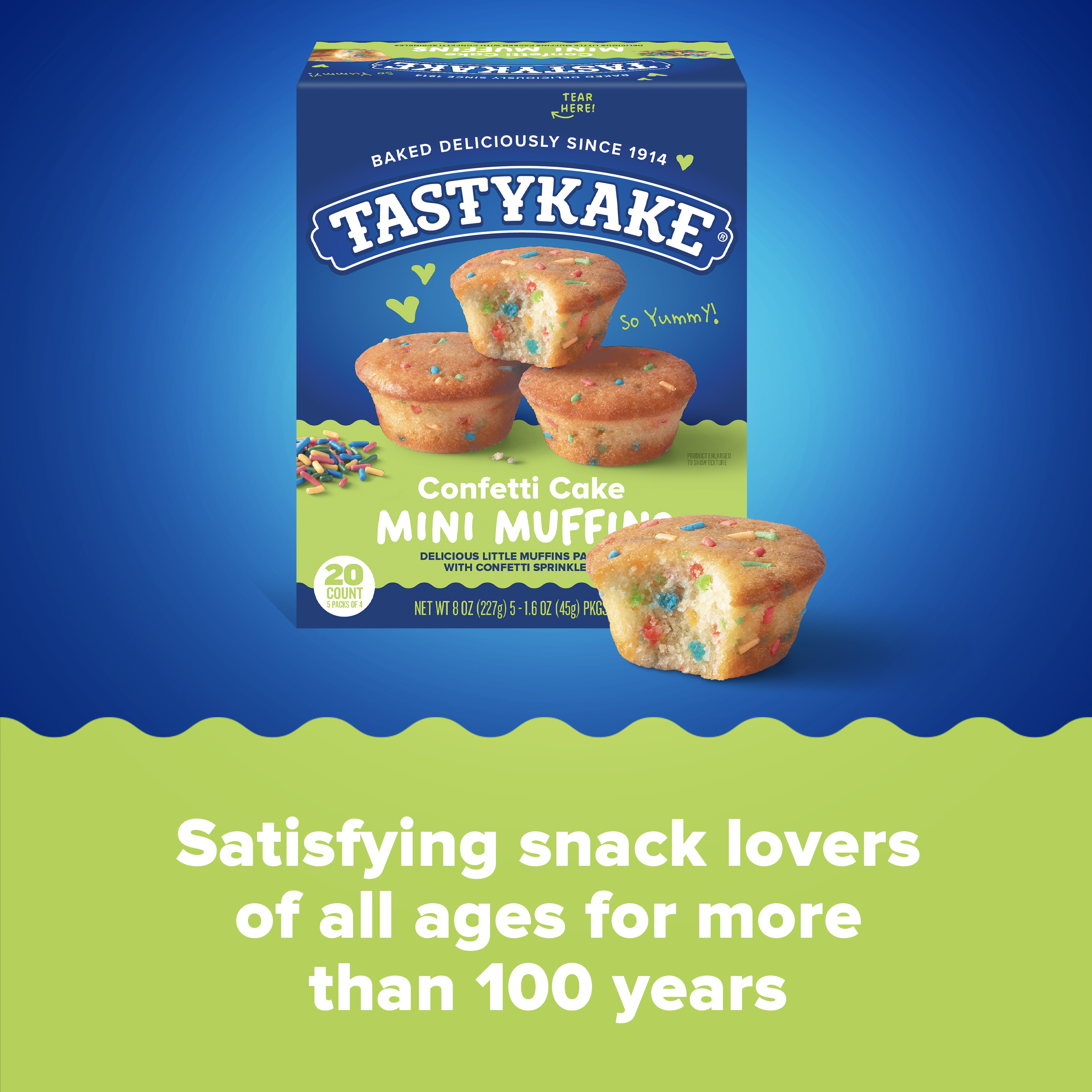 Tastykake Confetti Cake Mini Muffins, Portable and Shareable, Confetti Muffins, 5 Pouches per Box thumbnail 2