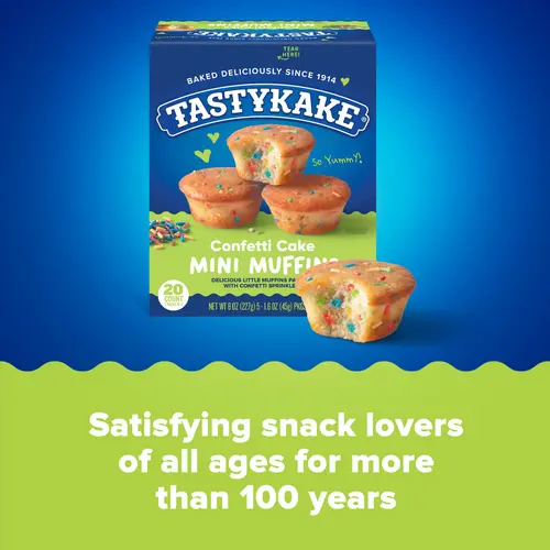 Tastykake Confetti Cake Mini Muffins, Portable and Shareable, Confetti Muffins, 5 Pouches per Box thumbnail 2