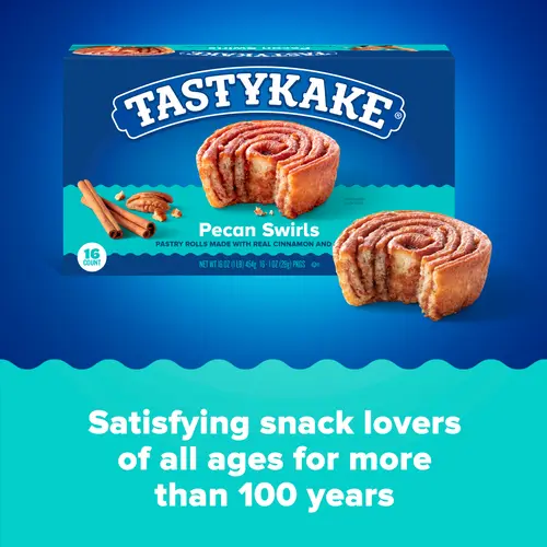 Tastykake Pecan Swirls, 16 Count, 16 Individually Wrapped Pastry Rolls thumbnail 4