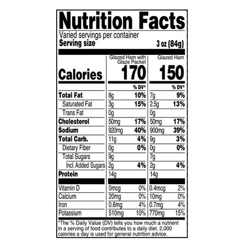 Marketside Bone-In Spiral Cut Honey Cured Double Glaze Ham, 8-14.6 lb, thumbnail 4