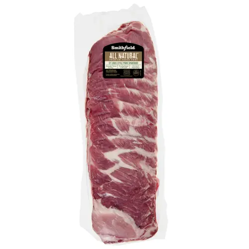 Smithfield All Natural Fresh Pork St Louis Style Sparerib, Extra Meaty, 3.5 - 4.7 lb