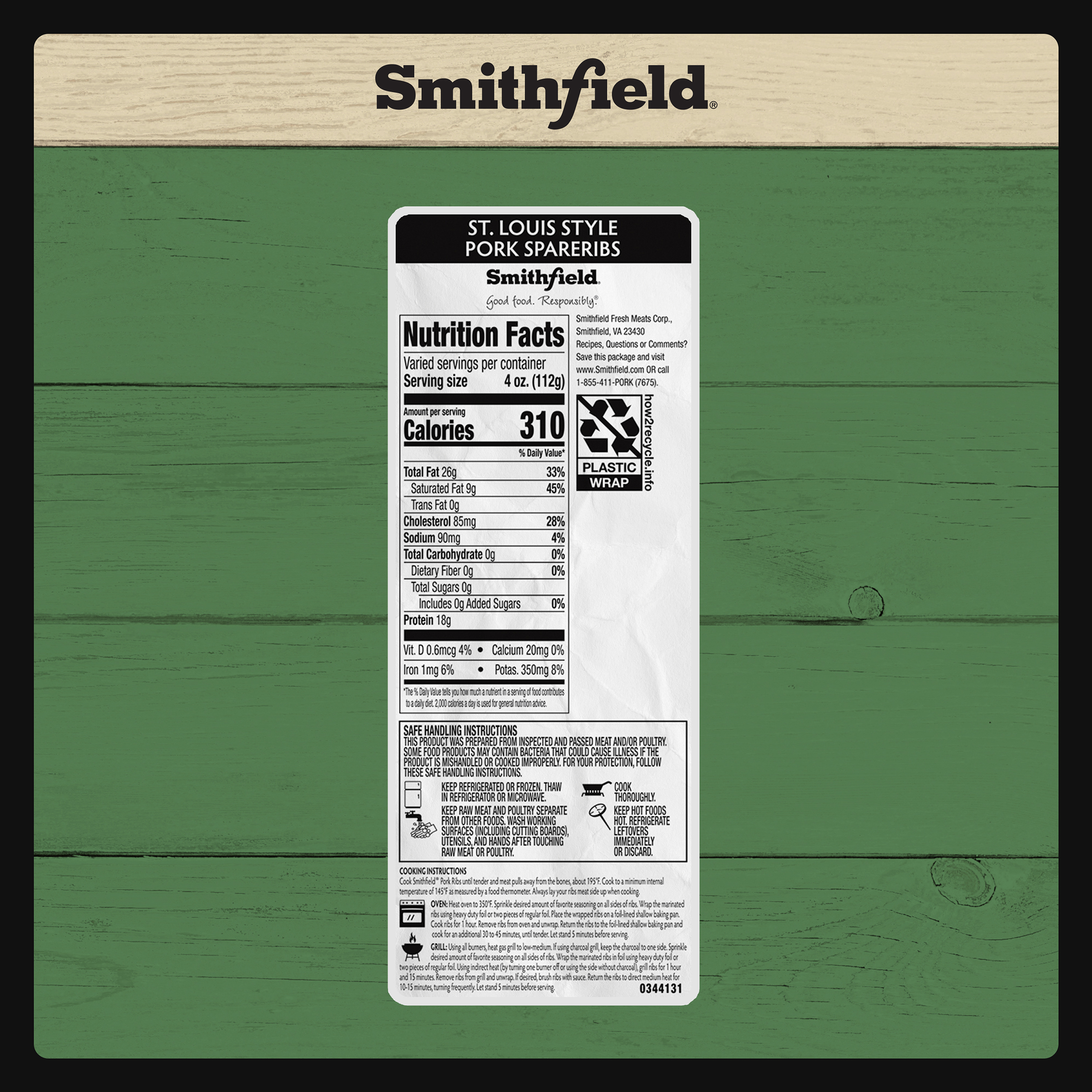 Smithfield All Natural Fresh Pork St Louis Style Sparerib, Extra Meaty, 3.5 - 4.7 lb thumbnail 2