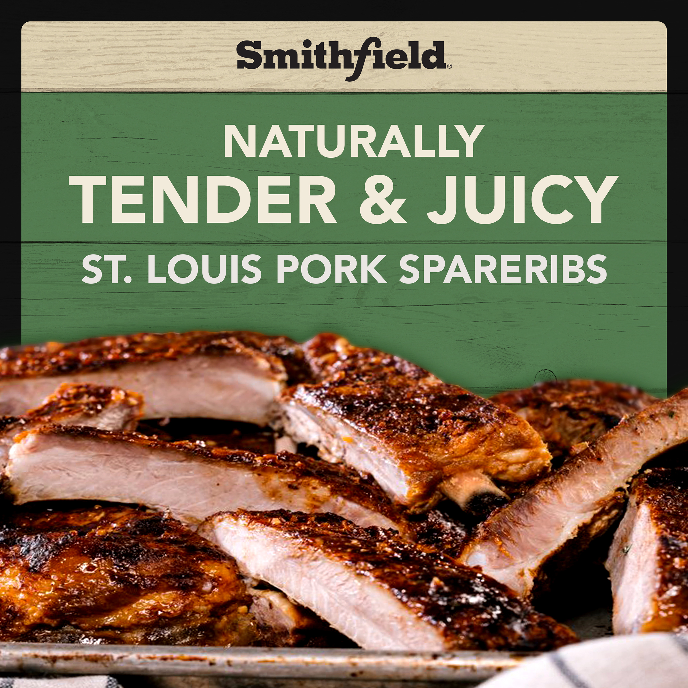 Smithfield All Natural Fresh Pork St Louis Style Sparerib, Extra Meaty, 3.5 - 4.7 lb thumbnail 4